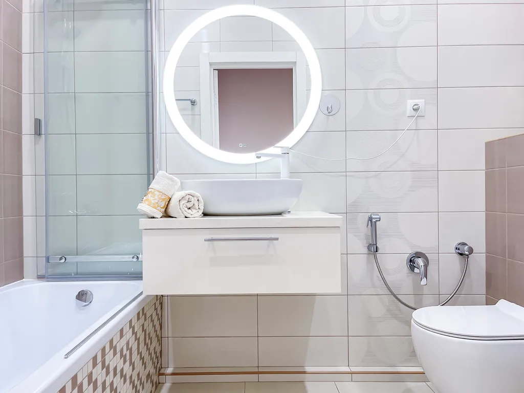 Квартира двухкомнатная на улице Крепостной, 75 м², Анапа — ванная комната