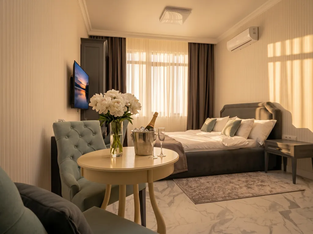 Двухместный номер с 1 кроватью люкс с видом на море — Wolf Apartments, фото 1 из 5