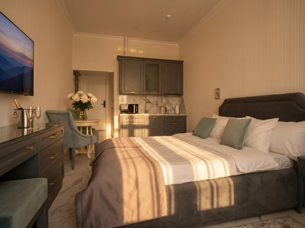 Двухместный номер с 1 кроватью люкс с видом на море — Wolf Apartments, фото 3 из 5