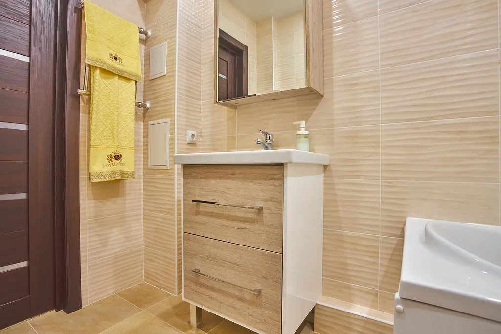 Квартира однокомнатная у метро Гагаринская, 44 м², Самара — ванная комната, фото 3