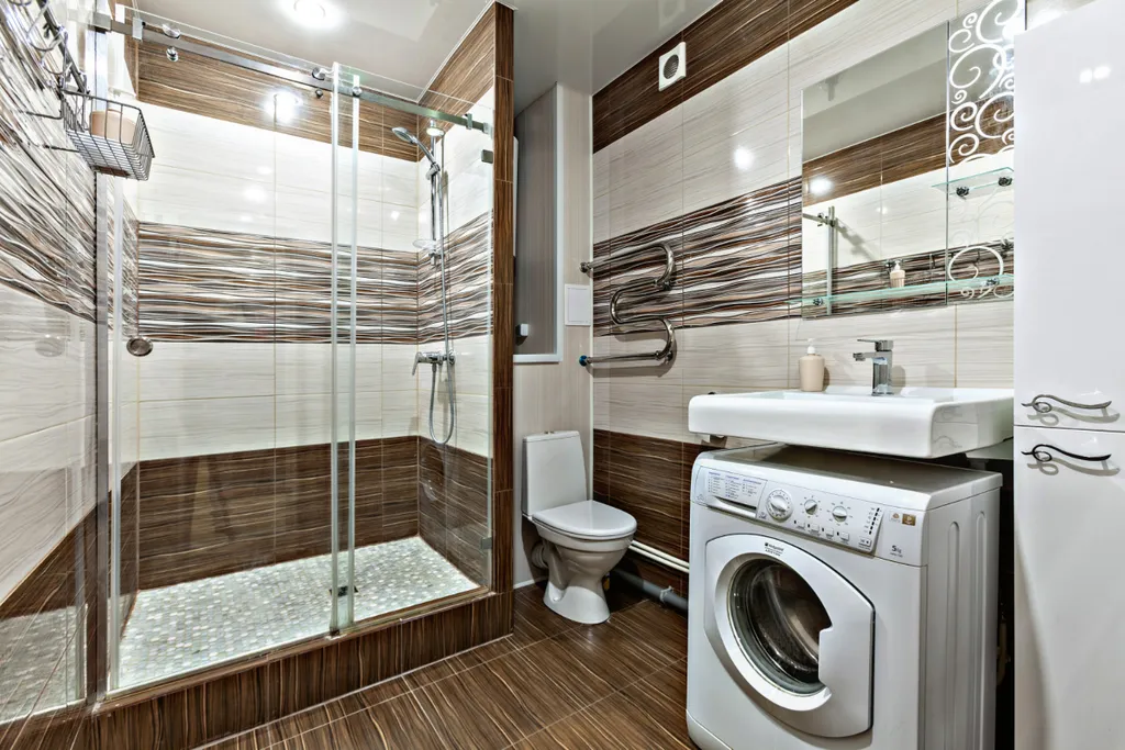 Квартира двухкомнатная в переулке Парковом, 72 м², Самара — ванная комната