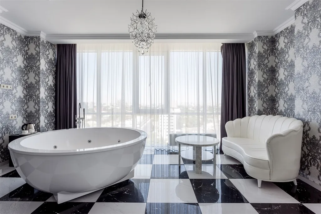 Двухместный номер с 1 кроватью люкс с джакузи (белый)