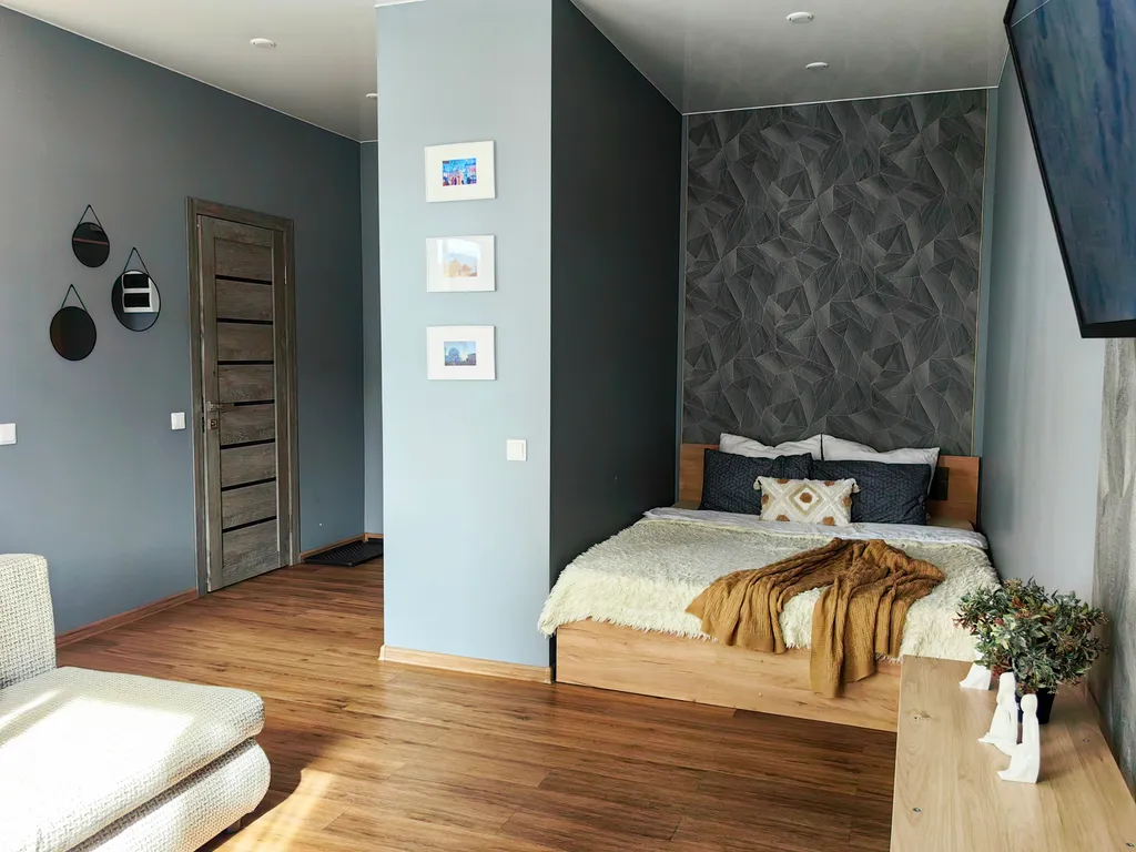 Студия однокомнатная в Куйбышевском, 40 м², Иркутск — спальня, фото 3