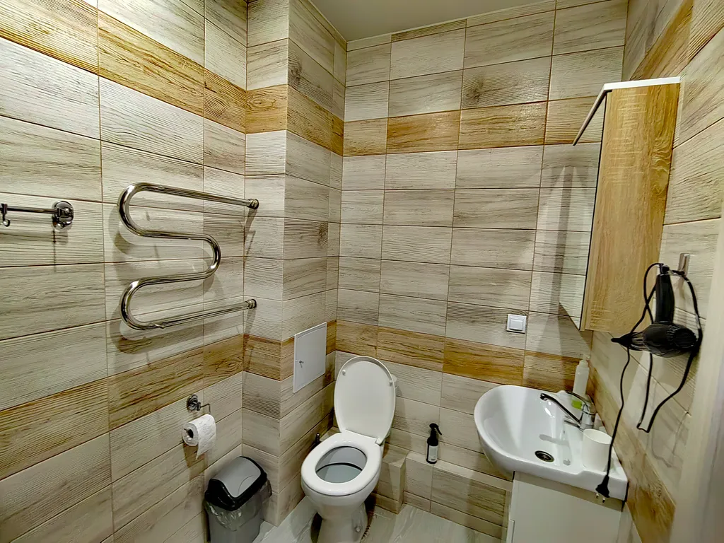 Квартира однокомнатная на улице Балтийской, 40 м², Борисовичи — ванная комната