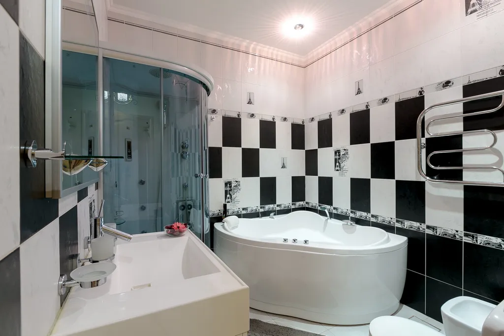 Квартира двухкомнатная у Адмы, в Адмиралтейском, 90 м², Санкт-Петербург — ванная комната, фото 2