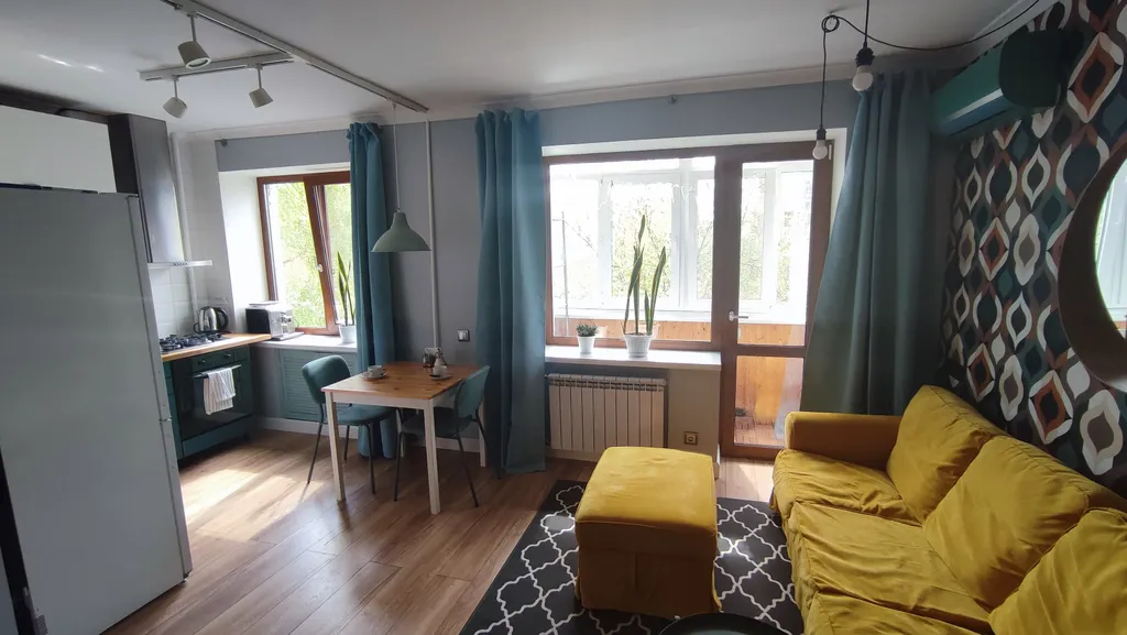 Квартира однокомнатная у Российской, в Октябрьском, 33 м², Самара — спальня, фото 2