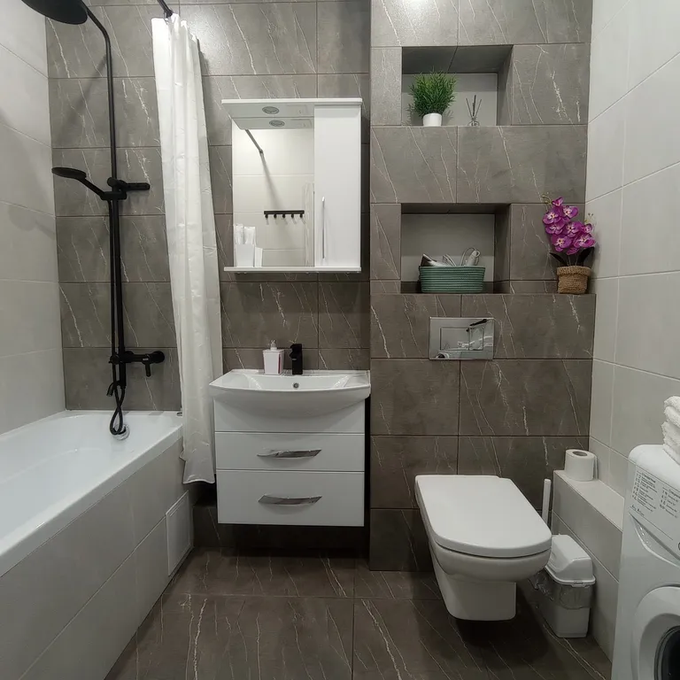Квартира однокомнатная на улице Берберовской, 40 м², Ростов-на-Дону — ванная комната