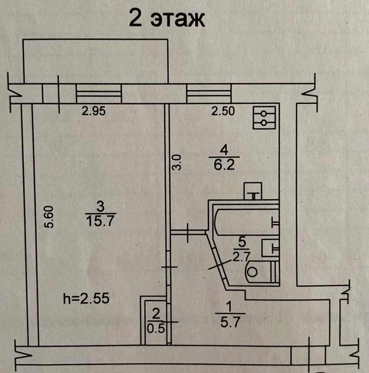 Квартира однокомнатная в Гагаринском, 36 м², Севастополь — фото 11