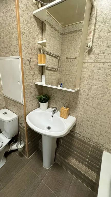 Студия однокомнатная на улице Колычева, 27 м², Лобня — ванная комната, фото 4