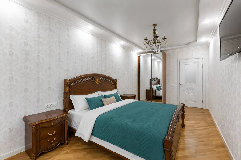 Квартира однокомнатная на улице Братьев темировых, 45 м², Владикавказ — спальня, фото 2