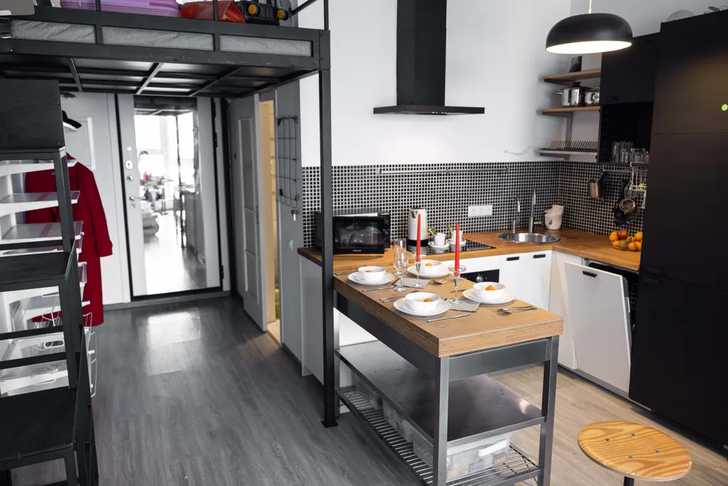 Апартаменты однокомнатные у ЦСКА, в Хорошевском, 40 м², Москва — кухня, фото 3