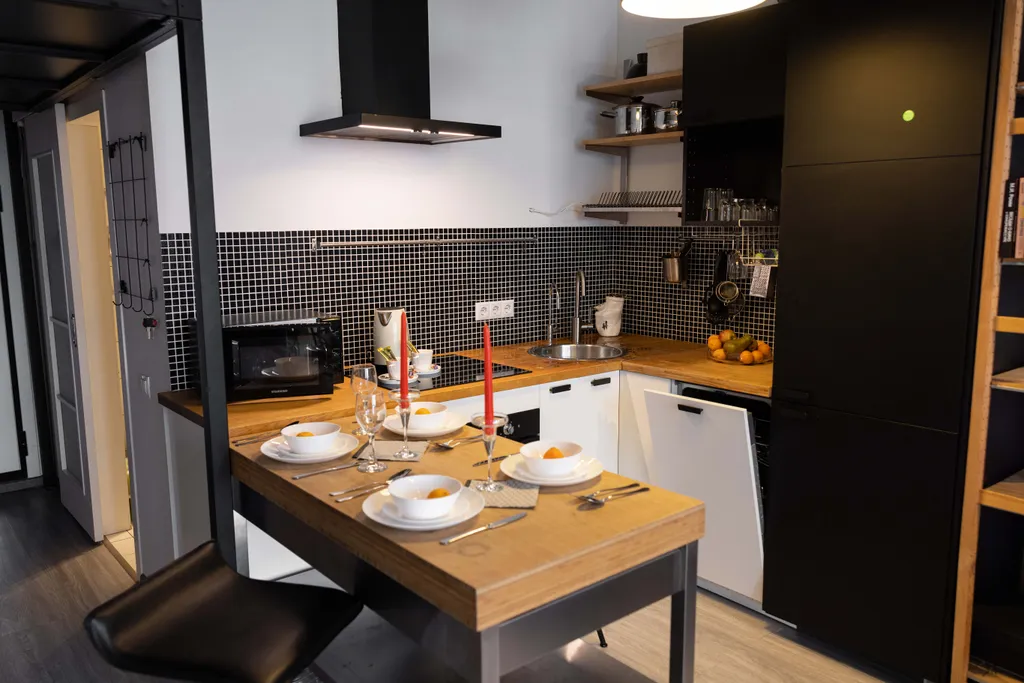 Апартаменты однокомнатные у ЦСКА, в Хорошевском, 40 м², Москва — кухня, фото 11