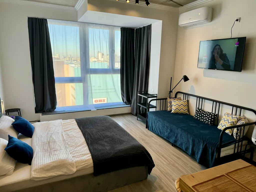 Апартаменты однокомнатные у ЦСКА, в Хорошевском, 40 м², Москва — спальня, фото 5
