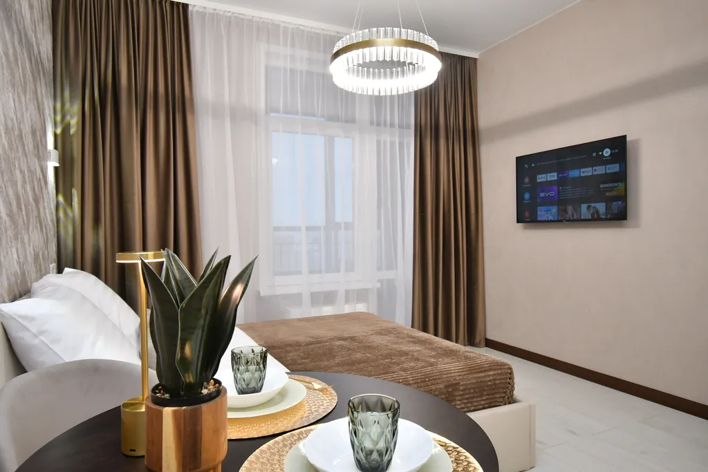 Студия однокомнатная в Советском, 30 м², Красноярск — спальня, фото 5
