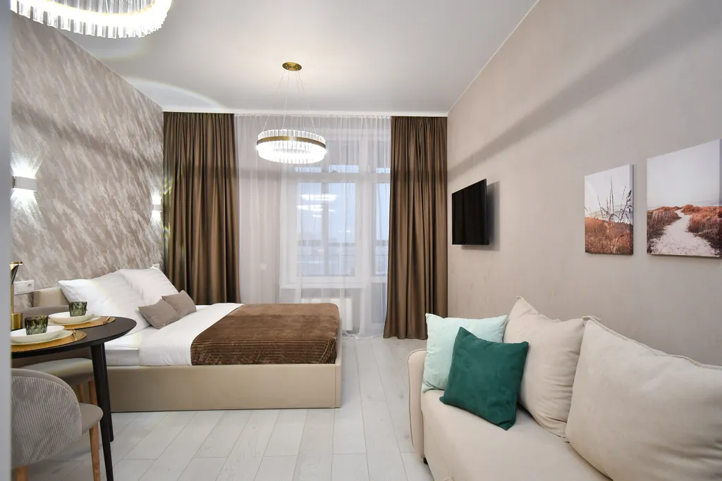 Студия однокомнатная в Советском, 30 м², Красноярск — спальня, фото 9