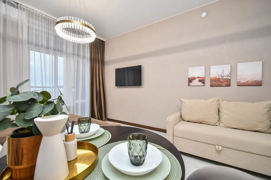 Студия однокомнатная в Советском, 30 м², Красноярск — спальня, фото 2