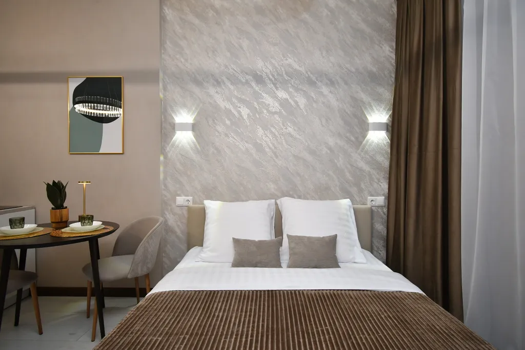 Студия однокомнатная в Советском, 30 м², Красноярск — спальня, фото 3