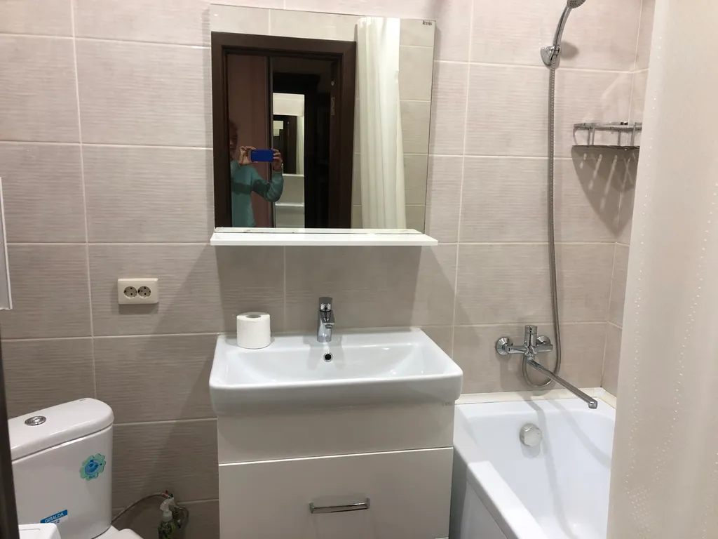 Студия однокомнатная на улице Таманской, 21 м², Анапа — ванная комната, фото 2