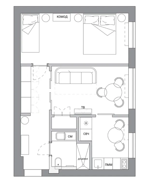 Квартира двухкомнатная у Горьковской, в Кузнечихе, 42 м², Нижний Новгород — фото 20