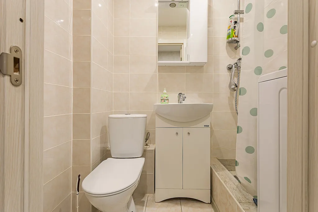 Студия однокомнатная у Горьковской, в Щербинках, 32 м², Нижний Новгород — ванная комната, фото 2