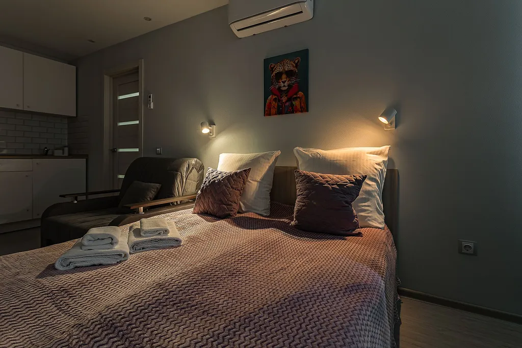 Студия однокомнатная у Горьковской, в Щербинках, 32 м², Нижний Новгород — спальня, фото 9