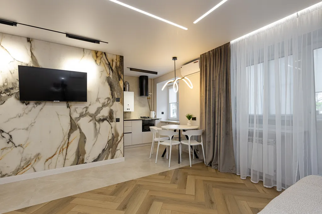 Студия однокомнатная на улице Грибоедова, 40 м², Дзержинск — кухня