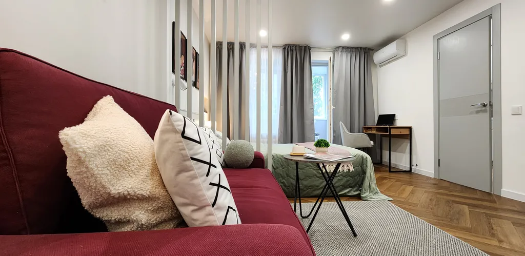Студия однокомнатная у Молодёжной, в Кунцево, 33 м², Москва — спальня, фото 11