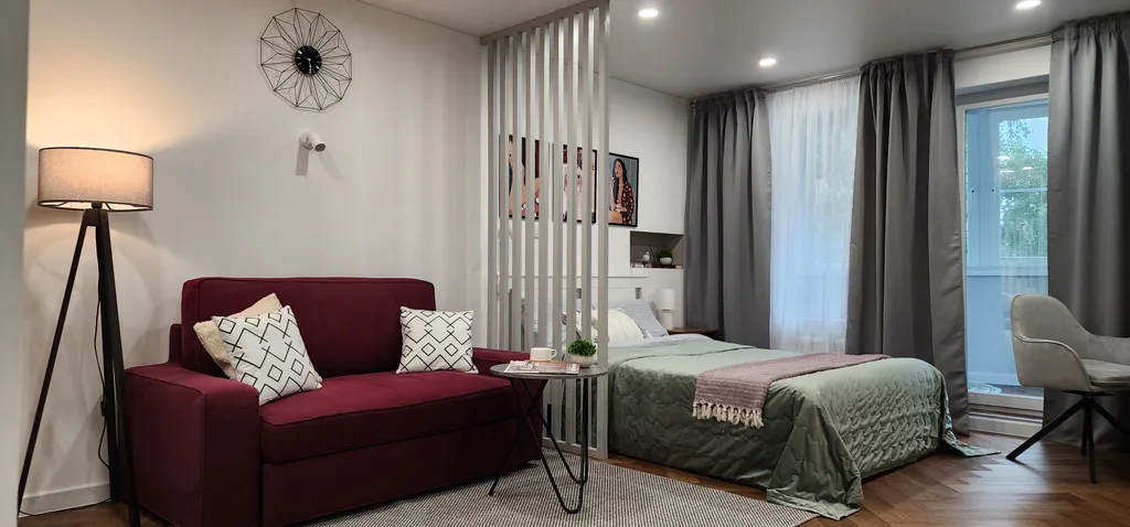 Студия однокомнатная у Молодёжной, в Кунцево, 33 м², Москва — спальня, фото 12