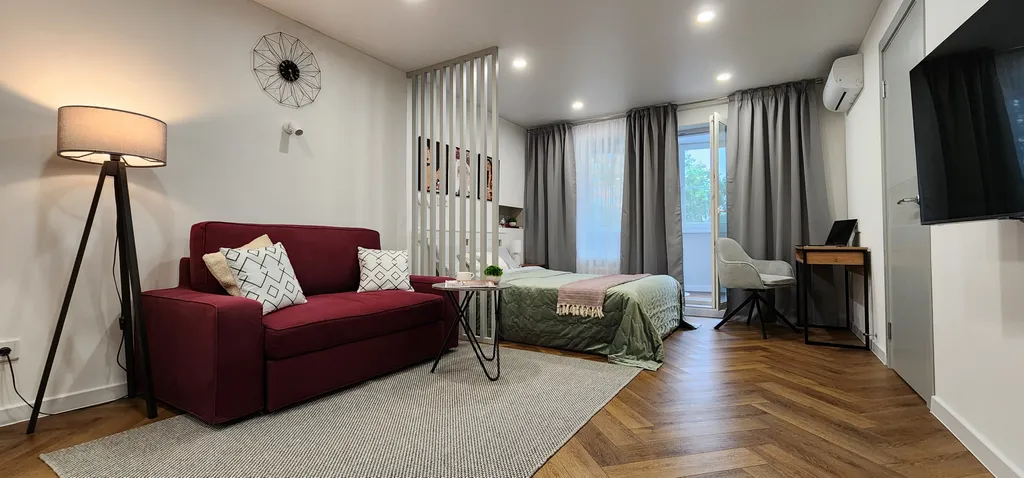 Студия однокомнатная у Молодёжной, в Кунцево, 33 м², Москва — спальня, фото 3