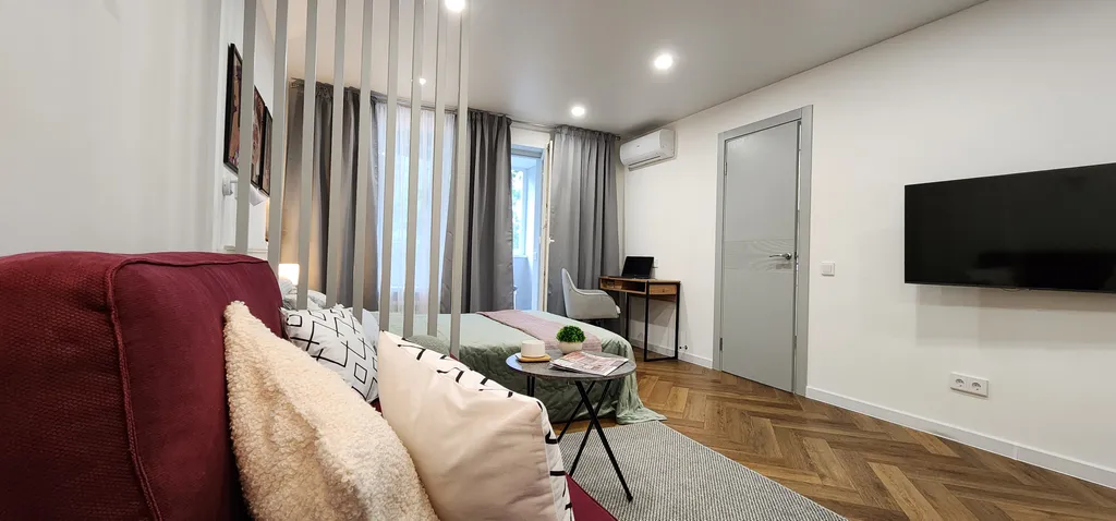 Студия однокомнатная у Молодёжной, в Кунцево, 33 м², Москва — спальня, фото 5