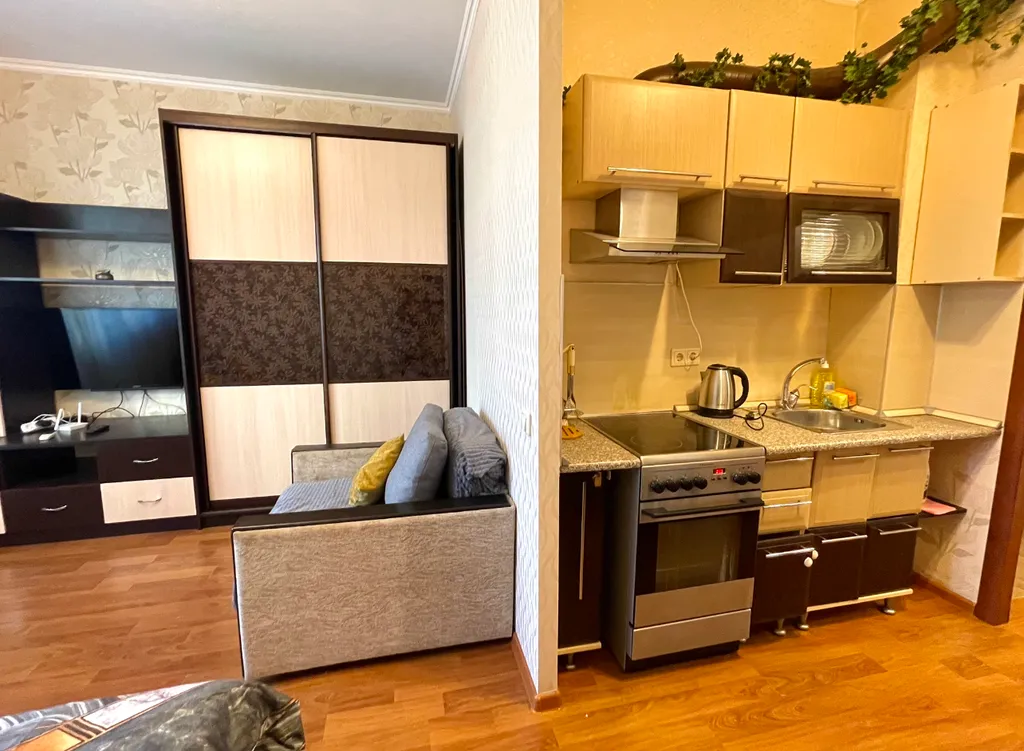 Студия однокомнатная на проспекте Маршала Жукова, 28 м², Ростов-на-Дону — кухня, фото 2