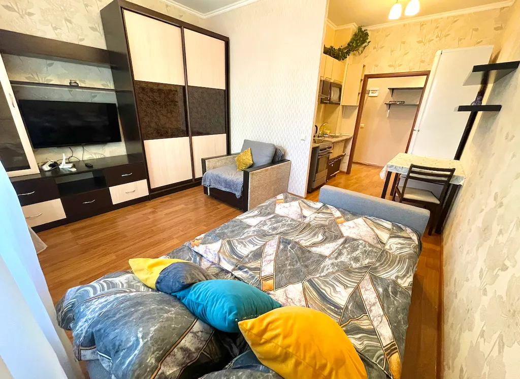 Студия однокомнатная на проспекте Маршала Жукова, 28 м², Ростов-на-Дону — спальня, фото 6
