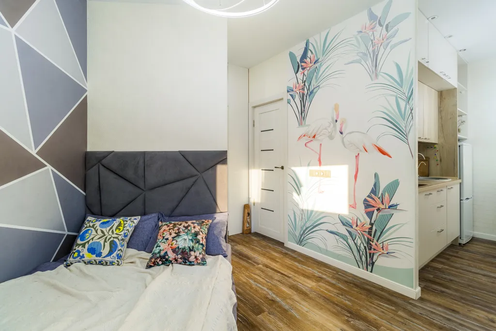 Студия однокомнатная у Горьковской, в Кузнечихе, 26 м², Нижний Новгород — спальня, фото 5