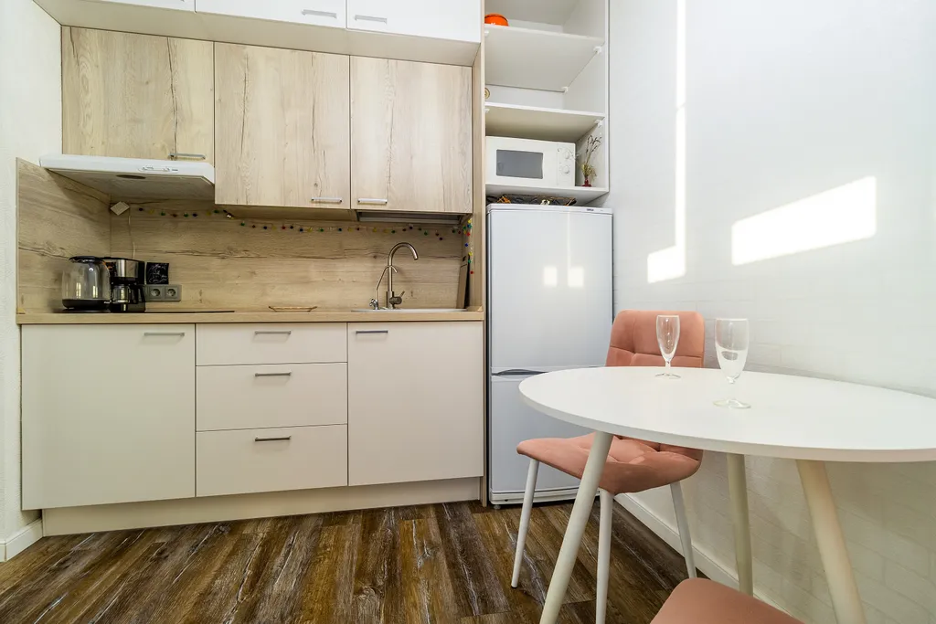 Студия однокомнатная у Горьковской, в Кузнечихе, 26 м², Нижний Новгород — кухня, фото 4