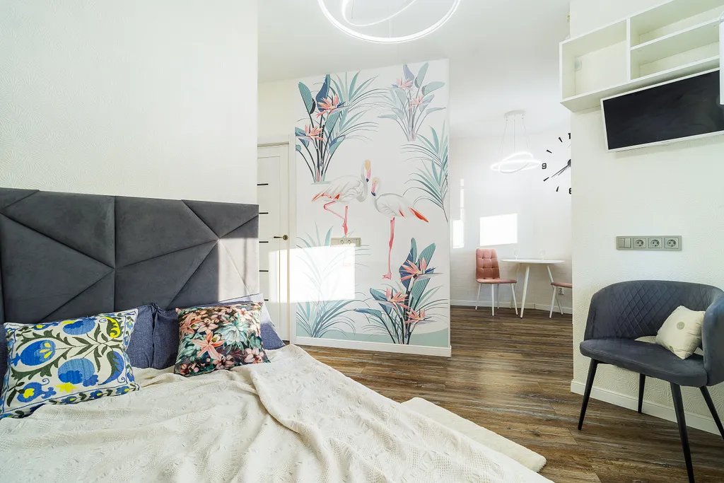 Студия однокомнатная у Горьковской, в Кузнечихе, 26 м², Нижний Новгород — спальня, фото 4