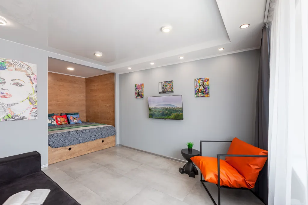 Студия однокомнатная в Красноглинском, 39 м², Самара — спальня, фото 2
