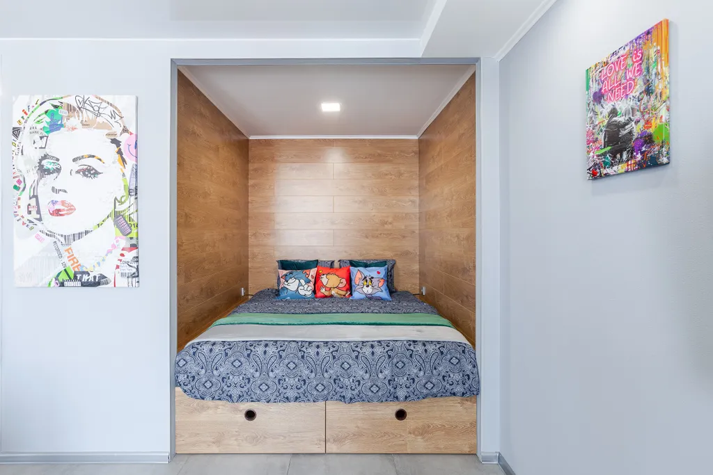 Студия однокомнатная в Красноглинском, 39 м², Самара — спальня, фото 5