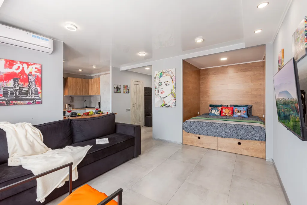 Студия однокомнатная в Красноглинском, 39 м², Самара — спальня, фото 9