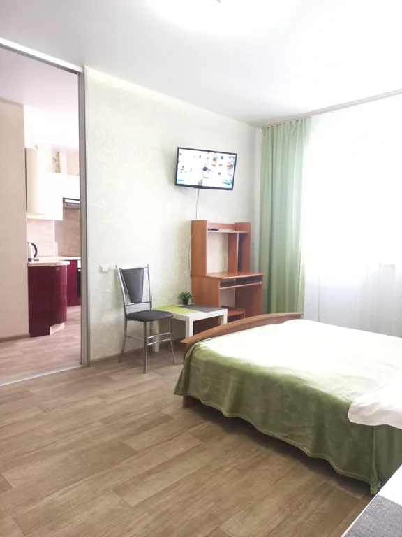 Квартира однокомнатная у Гагаринской, в Октябрьском, 35 м², Самара — спальня, фото 4