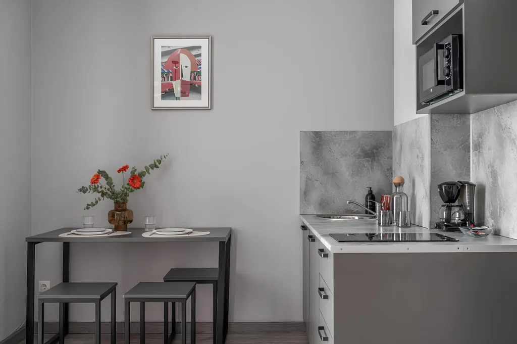 Студия однокомнатная в Чкаловском, 29 м², Екатеринбург — кухня