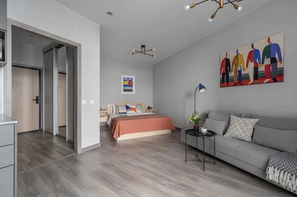 Студия однокомнатная в Чкаловском, 29 м², Екатеринбург — спальня, фото 2