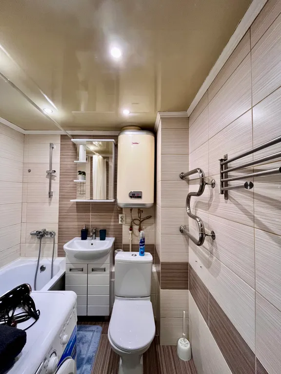 Квартира однокомнатная в Ново-Савиновском, 36 м², Казань — ванная комната, фото 3