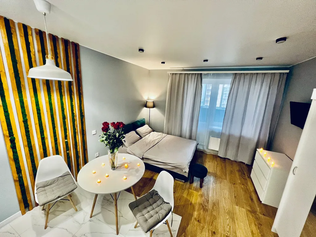 Студия однокомнатная на улице Дмитрия Михайлова, 40 м², Ногинск — спальня, фото 2
