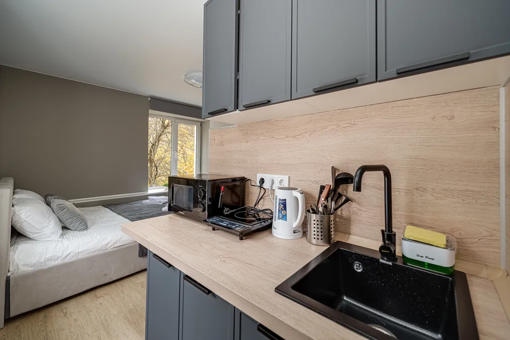 Студия однокомнатная у метро Севастопольская, 20 м², Москва — кухня, фото 2