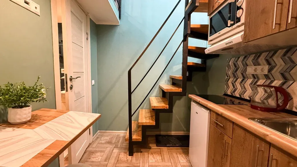 Студия однокомнатная у Автозаводской, в Даниловском, 12 м², Москва — кухня, фото 4