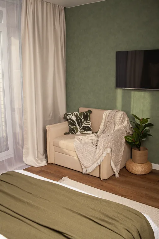 Квартира однокомнатная у Заельцовской, в Заельцовском, 30 м², Новосибирск — спальня, фото 10
