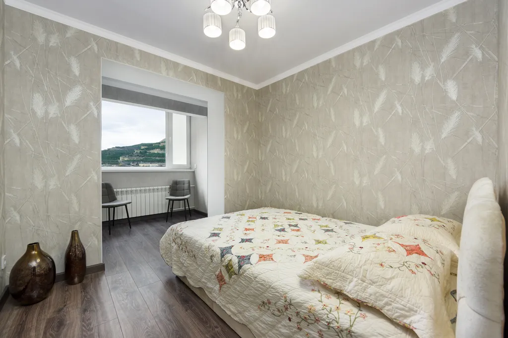 Квартира трёхкомнатная на улице Чайковского, 80 м², Кисловодск — спальня, фото 5