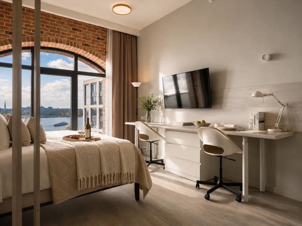Апартаменты студия Петербург river loft — вид из окна