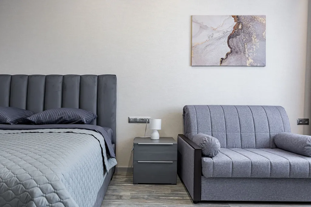 Квартира однокомнатная у Горьковской, в Кузнечихе, 55 м², Нижний Новгород — спальня, фото 4