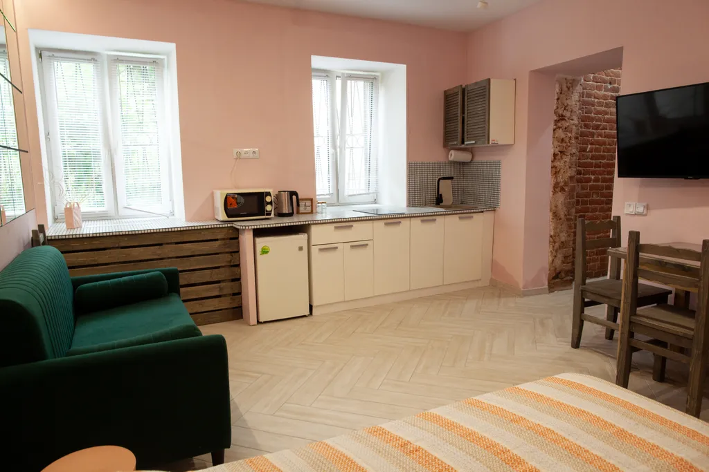 Студия однокомнатная на площади Челюскинцеве, 30 м², Ярославль — кухня, фото 3
